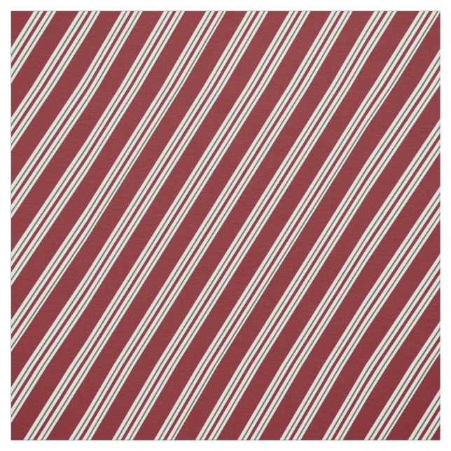 Red White Green Stripes Fabric (Swatch)