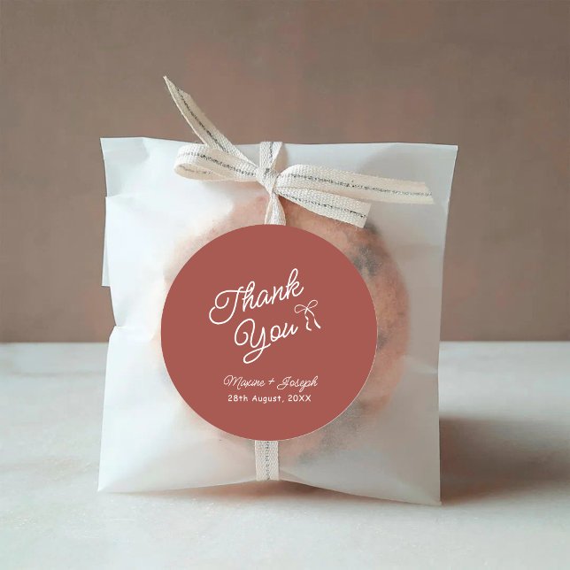 Red & White Hand Drawn Bow Wedding Classic Round Sticker (Red and white bow wedding stickers add playful charm to your special day details.)