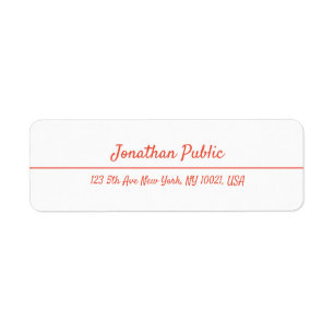 Red White Hand Script Template Christmas Return Return Address Label