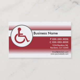 Red white handicapped symbol business cards