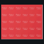 Red & White Handwriting Couple Names Wedding Wrapping Paper<br><div class="desc">You Can Easily Change the Fonts,  Background Image and Colour,  Letter Characters.</div>