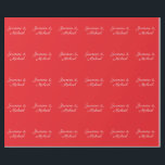 Red & White Handwriting Couple Names Wedding Wrapping Paper<br><div class="desc">You Can Easily Change the Fonts,  Background Image and Colour,  Letter Characters.</div>