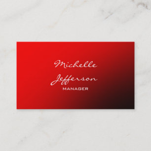 Red White Handwriting Script Manager Business Card
