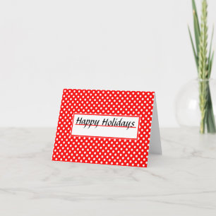 Red & White Happy Holidays Greeting Card
