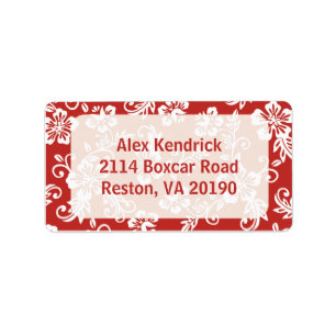 Red/White Hawaiian Address Labels