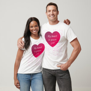 Red White Heart Modern Valentines Day Men T-Shirt
