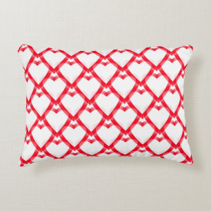 Red White hearts Decorative Cushion