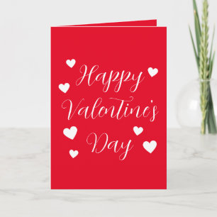 Red White Hearts Happy Valentine's Day Card