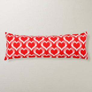 Red White Hearts Pattern Body Cushion