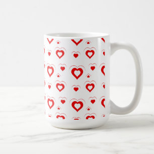 Red & White Hearts Pattern G2 Coffee Mug