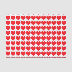 Red White Hearts Pattern Tissue Paper