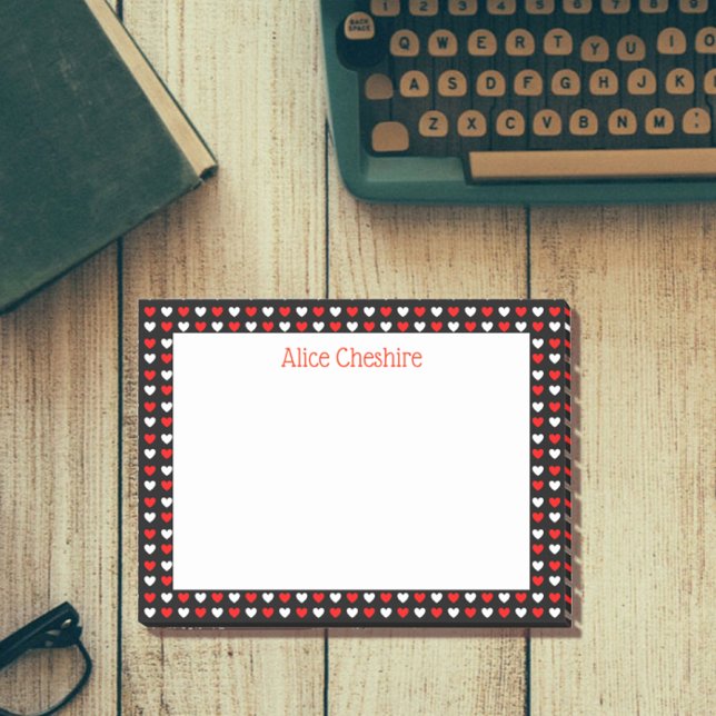 Red & White Hearts Personalised Post It Notes (Creator Uploaded)