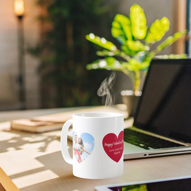 Red white hearts photo Valentine's Day Coffee Mug (Creator Uploaded)