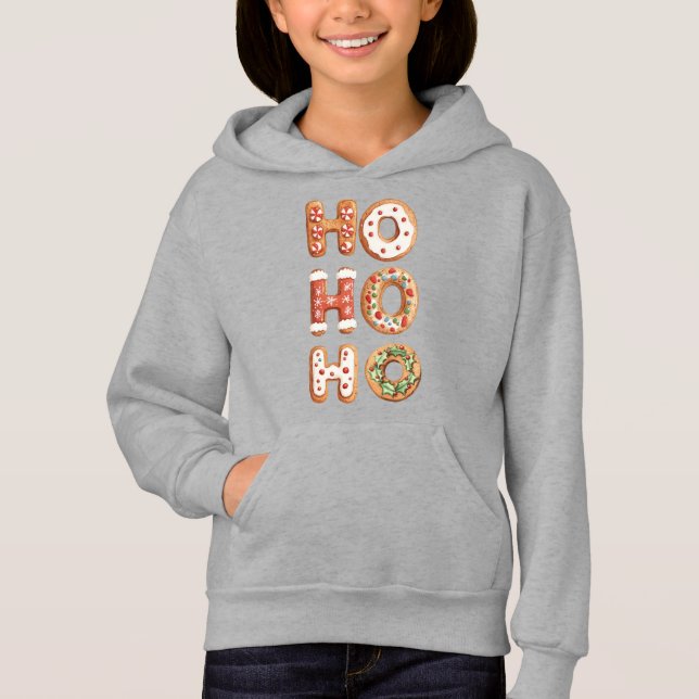 Red White Ho Ho Ho Gingerbread Cookie Christmas (Front)