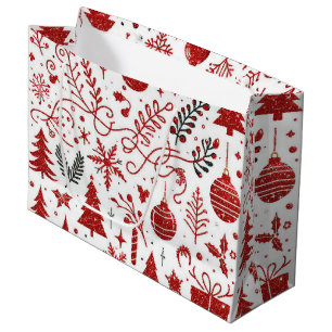 Red White Holiday Gift Bag