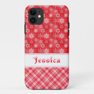 Red & White Holiday Snowflake iphone 5 iPhone 11 Case