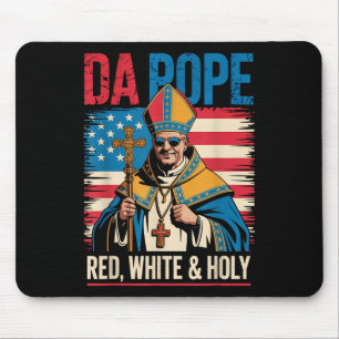 Red White Holy Da Pope From America Chicago Pope L Mouse Pad