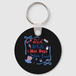 Red White Hot Dogs For Two Pregnancy Reveal 4th Of Key Ring
