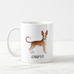 Red & White Ibizan Hound Smooth Coat Dog With Text Coffee Mug