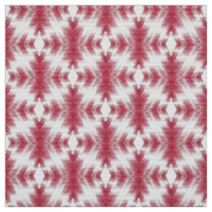 red white ikat geometric ethnic stylish fabric
