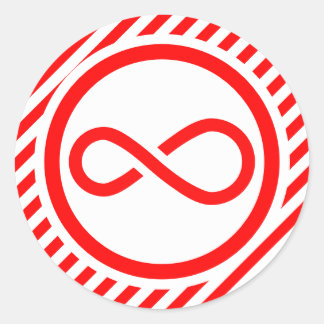 Red White Infinity Knot Autism Warning Classic Round Sticker
