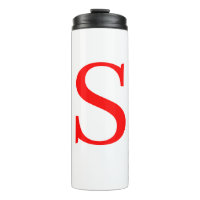 Red & White Initial Letter Monogrammed Plain
