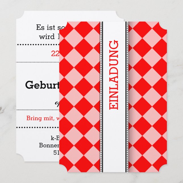Red white Invitation (Front/Back)