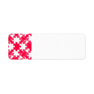 RED white jigsaw puzzle backgrounds wallpapers tem Return Address Label