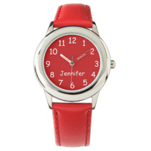 Red & White Kid's Watch, Red Strap Watch
