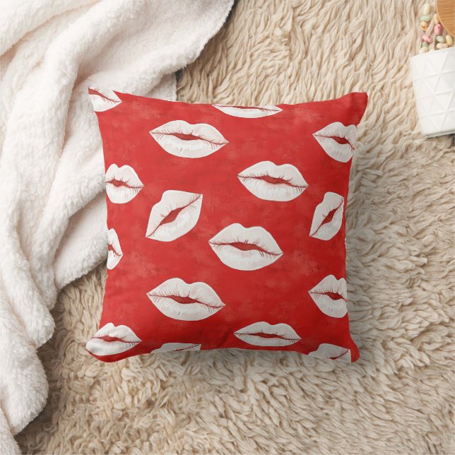 Red White Kisses XOXO Cushion (Blanket)