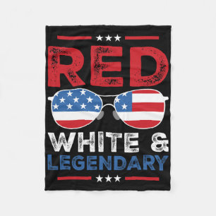 Red White Legendary Papa Father Son Matching 4th O Fleece Blanket