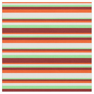 Red, White, Light Green, and Maroon Pattern Fabric