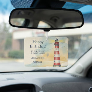 Red White Lighthouse Birthday Car Air Freshener
