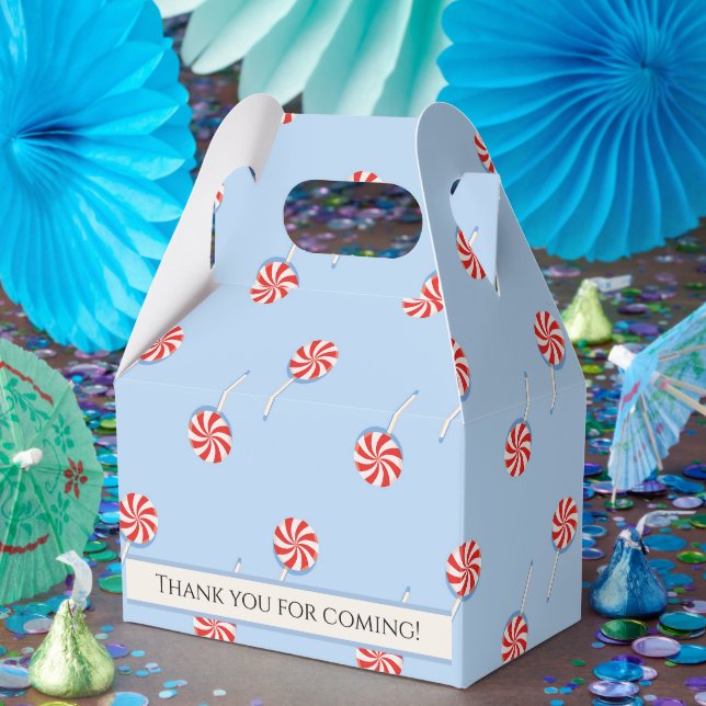 Red & White Lollipop Pattern Favour Box (Party)