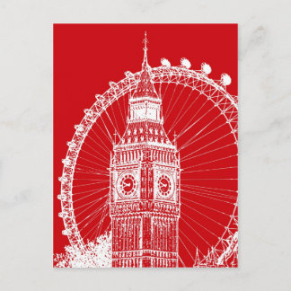 Red & White London postcard