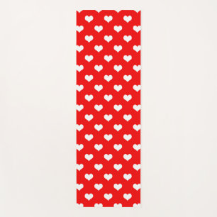 Red White Love Heart Pattern Design  Yoga Mat