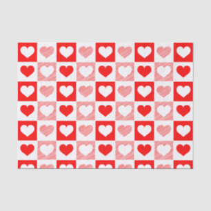 Red White Love hearts Valentine's Day Tissue Paper