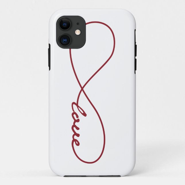 Red & White Love Infinity iPhone Case (Back)