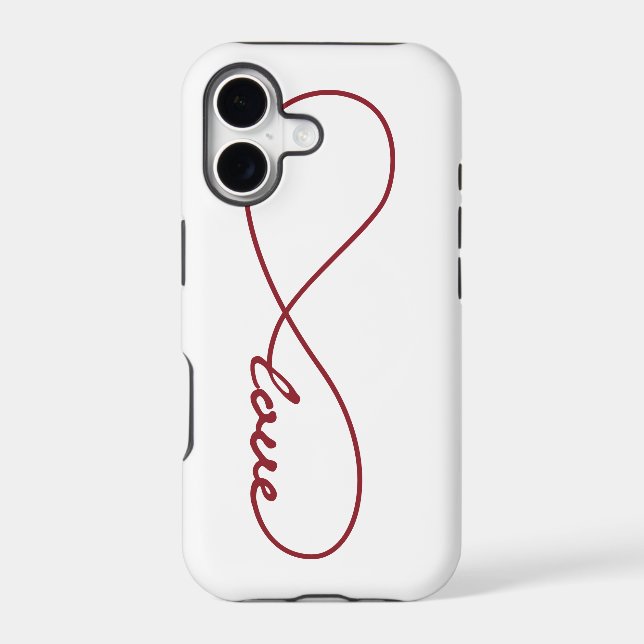 Red & White Love Infinity iPhone Case (Back)