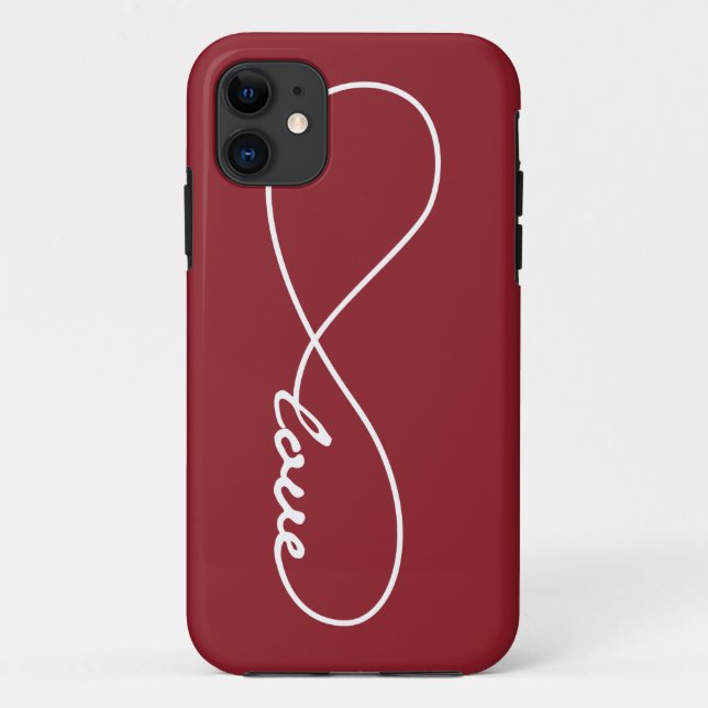 Red & White Love Infinity iPhone Case (Back)