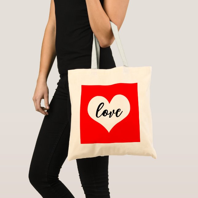 Red white Love Tote Bag (Front (Product))