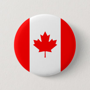 Red White Maple Leaf Canada Flag 6 Cm Round Badge