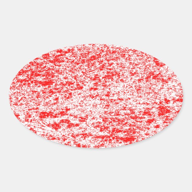 Red & White Marble Oval Sticker (Front)