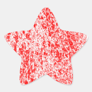 Red & White Marble Star Sticker