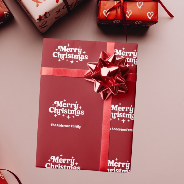Red white Merry Christmas favour Wrapping Paper (Creator Uploaded)