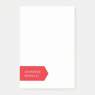 Red white minimalist modern plain trendy post-it notes