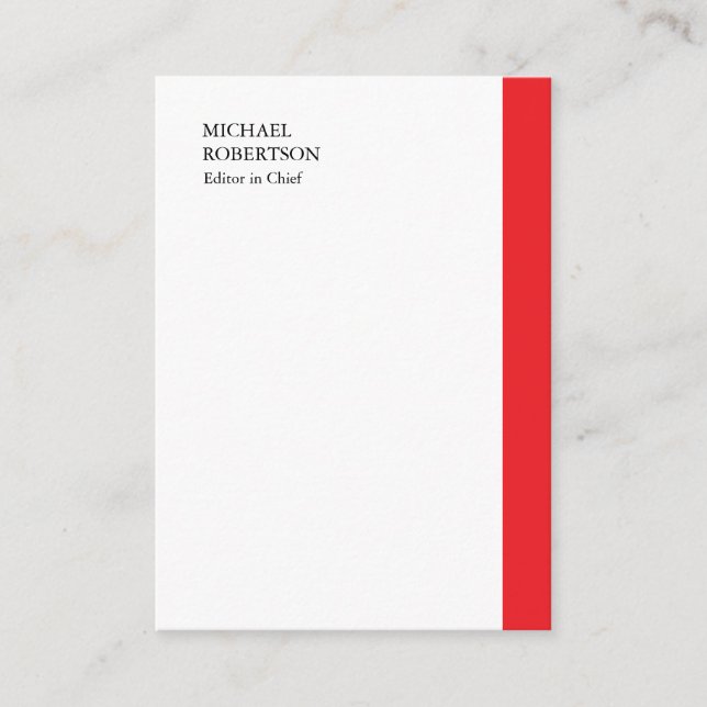 Red White Minimalist Professional Plain Enclosure Card (Front)