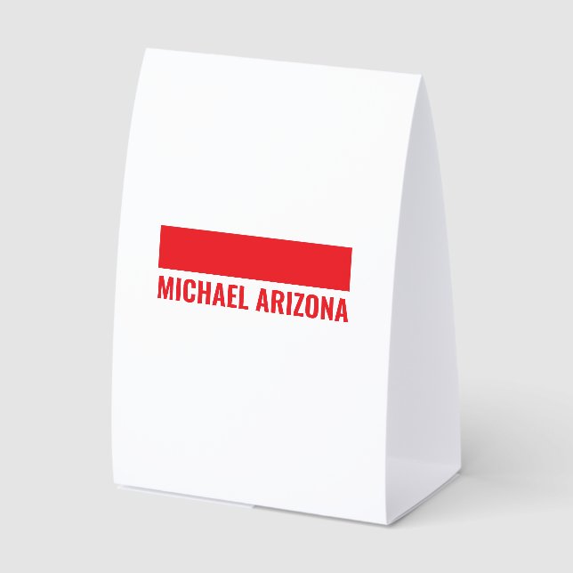 Red & White Minimalist Simple Plain Name (Front)