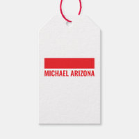 Red & White Minimalist Simple Plain Name