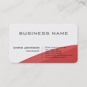 Red white modern elegant minimalist attractive business card